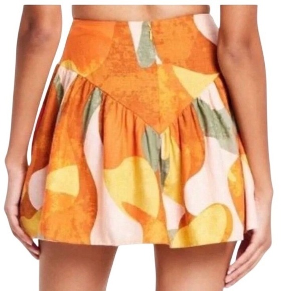 Fe Noel x Target Dresses & Skirts - Mini Skirt in Orange Abstract Print